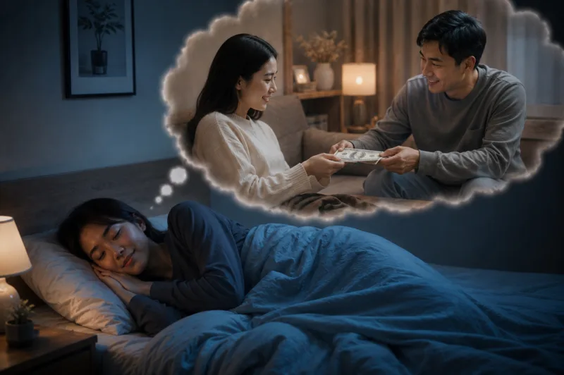 nằm mơ thấy người thân cho tiền đánh số gì
